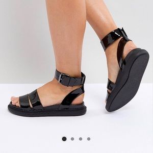 ASOS Flock Chunky Flat Sandals